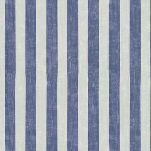 medium scale Loose Geometric simple 2 colour stripe / light gray blue and dull ultramarine / blue and taupe colorway
