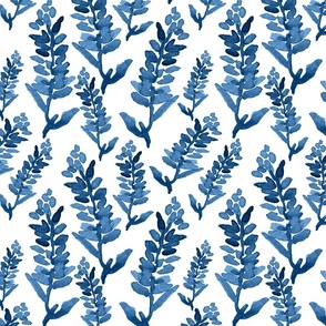 Calming blue watercolor lavender pattern