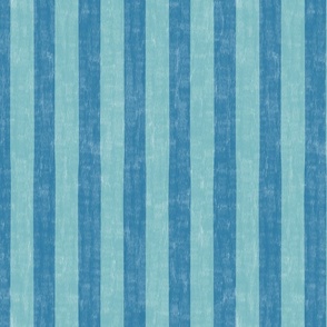  Medium scale Loose Geometric simple 2 colour stripe / light blue and sea blue / riso brights colourway