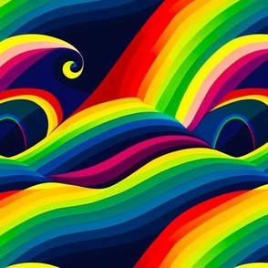 Swirly Whirly Vibrant Rainbow