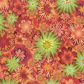 Star Moss on Groovy Red Moss - Large