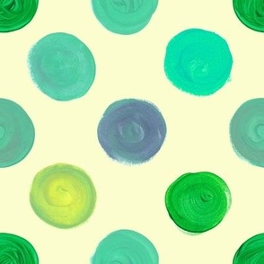  Abstract seamless pattern with green polka dots. Bright green circles for design 