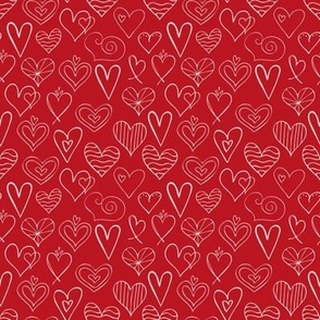  Seamless pattern doodle hearts
