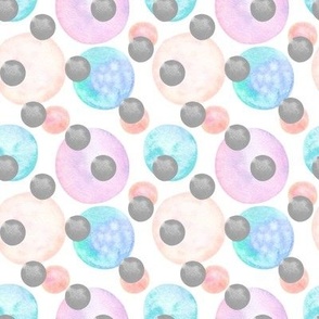  Seamless pattern of multicolored watercolor circles