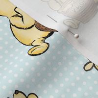 Bigger Scale Classic Pooh Hunny and Bees on Soft Blue