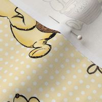 Bigger Scale Classic Pooh Hunny and Bees on Pale Golden Yellow