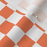 Painted 1" Checkerboard //  Persimmon