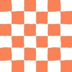 Painted 1" Checkerboard //  Persimmon