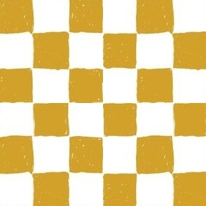 Painted 1" Checkerboard // Mustard