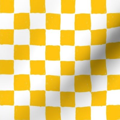 Painted 1" Checkerboard // Golden Yellow