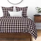 Night Black and Dawn Pink Check Gingham Plaid