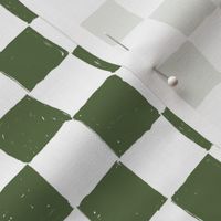 Painted 1" Checkerboard //  Greenery