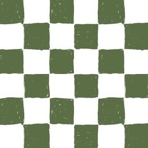 Painted 1" Checkerboard //  Greenery