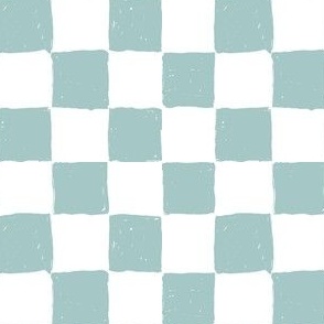 Painted 1" Checkerboard // Winter Sky