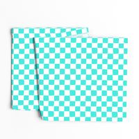 Painted 1" Checkerboard // Turquoise