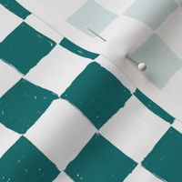 Painted 1" Checkerboard // Teal