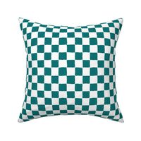 Painted 1" Checkerboard // Teal