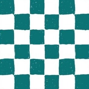 Painted 1" Checkerboard // Teal