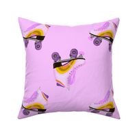 Roller skatel purple & yellow - purple background- Disco Collection