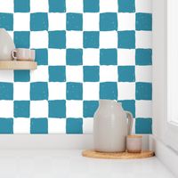 Painted 1" Checkerboard //  Island Teal