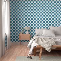 Painted 1" Checkerboard //  Island Teal