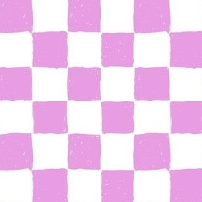 Painted 1" Checkerboard // Peony