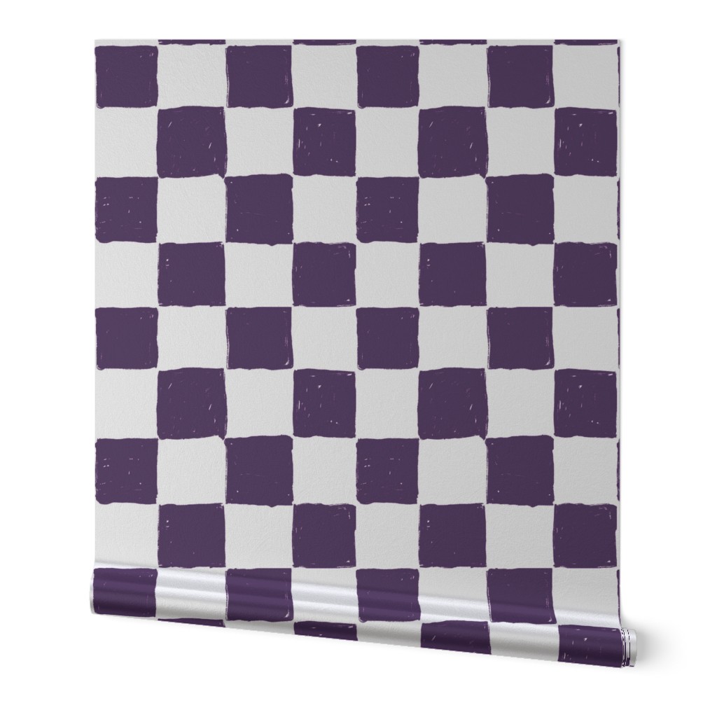 Painted 1" Checkerboard // Eggplant