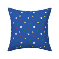 Stars Primary Red Green Yellow and White on Blue