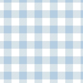 Cloud White and Sky Blue Check Gingham Plaid