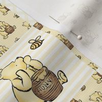 Smaller Scale Patchwork 3" Squares Classic Pooh in Soft Golden Yellow for Cheater Quilt or Blanket