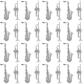 Tiny Saxophone Trumpet Musician Jazz Music
