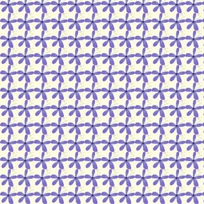 periwinkle grid on custard