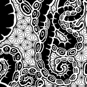 (L) Tentacoli! Black-Light Background 24x32 Tentacles Ocean Octopus Tentacle LeonardosCompass14407120