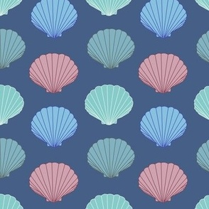 Shell pattern on navy background