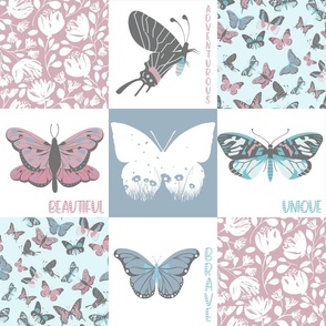Pink and Blue Butterfly Layout