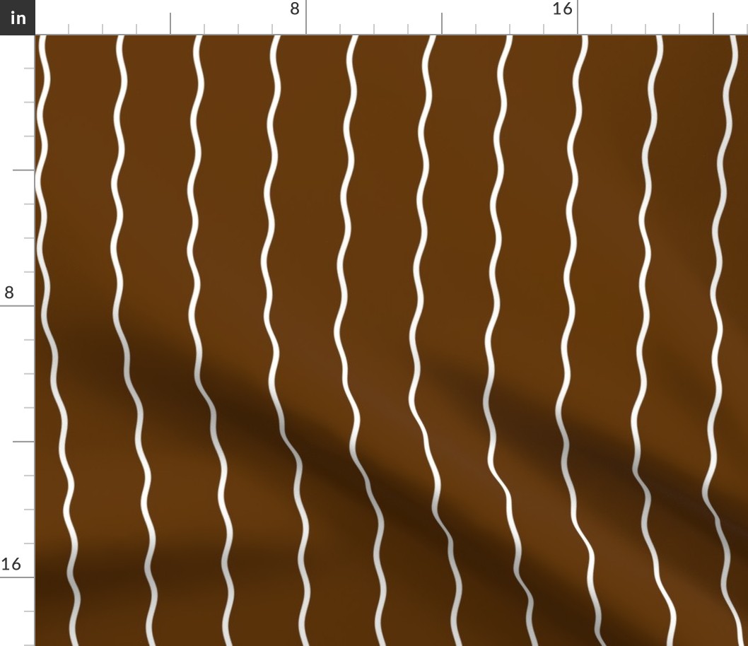Small Double Squiggly White Lines on Brown
