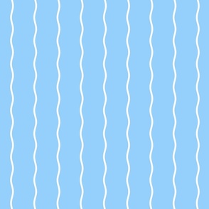 Small Double Squiggly White Lines on Light Blue