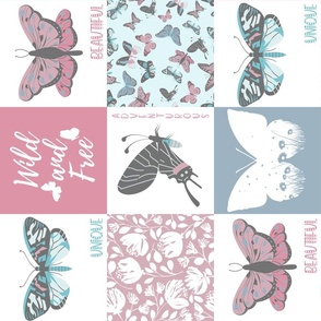 Pink and Blue Butterfly Layout