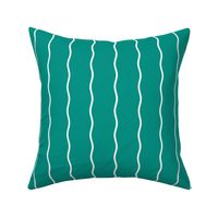 Small Double Squiggly White Lines on Teal