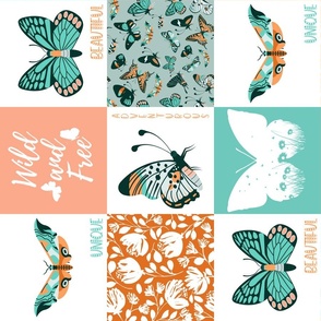 Coral Aqua Butterfly Layout