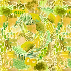 Abstract Mosses in Watercolor