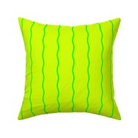 Single Squiggly Neon Green Lines on Yellow