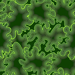  Glowing Mosses Abstract Shapes Background - XL - Moss Shapes In Dark Green, Neon Green and Gray Tones, Modern Abstract Botanical Design By 3H-Art Inspired by Nature, Abstract Mosses