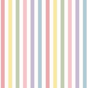 Rainbow Spring Easter Stripes Blue Pink Green Yellow Purple Coral Orange