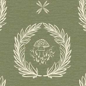 Mushroom & Mosses Damask ~ Sage Green JUMBO