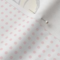 18x18 Panel Classic Pooh and Hunny Pot Pale Pink Dots on White for DIY Throw Pillow Cushion Cover or Lovey