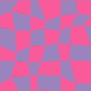 Psychedelic Checkerboard in Pink + Purple