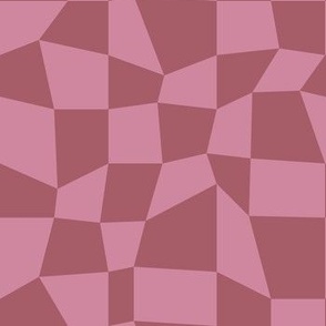 Psychedelic Checkerboard in Dusty Rose + Mauve