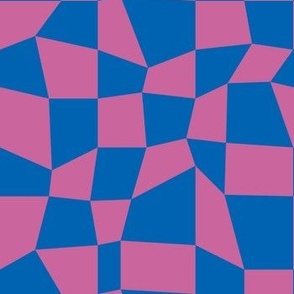 Psychedelic Checkerboard in Electric Blue + Berry