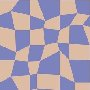Psychedelic Checkerboard in Lilac + Tan